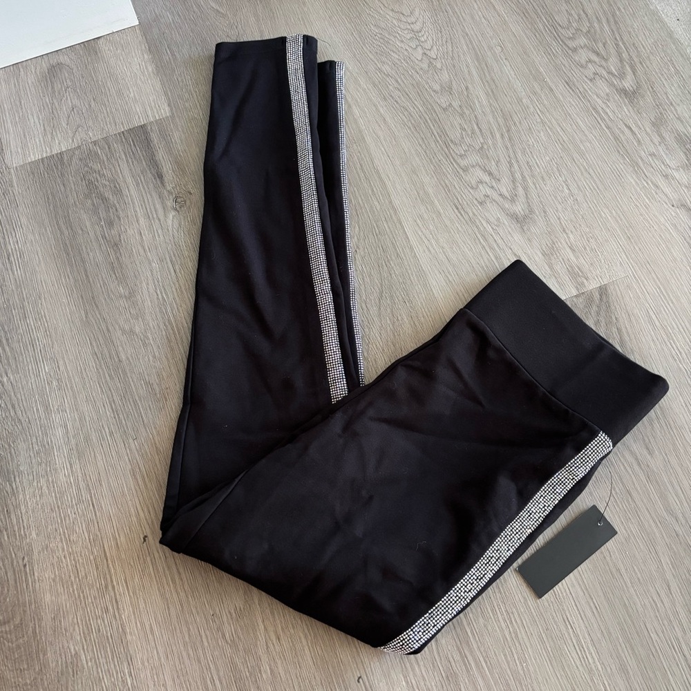 Alice Blue Elegant Black  Tuxedo striped Sequined Trousers